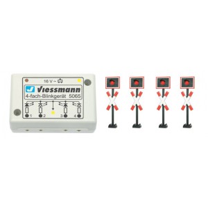 5800 (N) Viessmann Переездный светофор 4 шт. (с управлением)